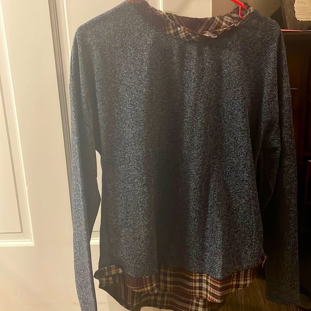 Double lined shirt blue and plaid. Size small.